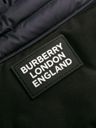 Shop Burberry Logo-appliquéd Quilted Jacket In Blue