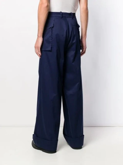 Shop Charles Jeffrey Loverboy Wide Leg Trousers In Blue