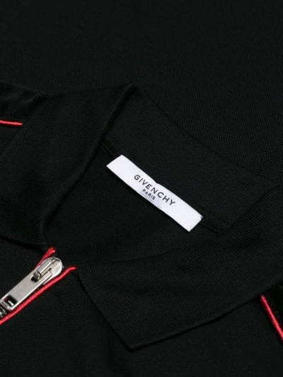 Shop Givenchy Zip-up Polo Shirt In Black