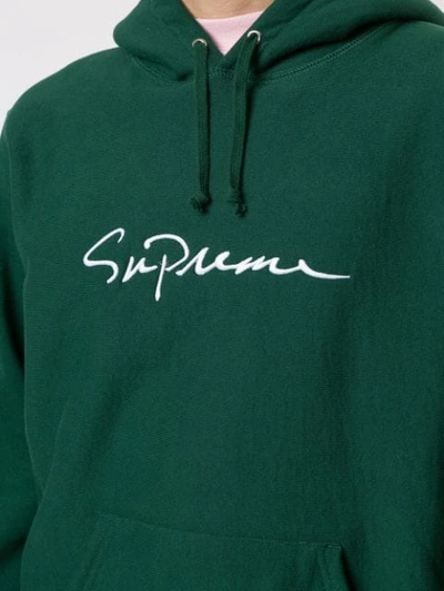 Shop Supreme Classic Script Hoodie In Green