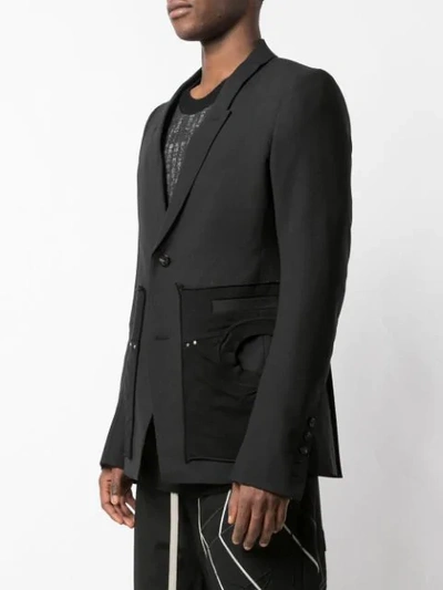 Shop Rick Owens Jersey Pocket Blazer In Black