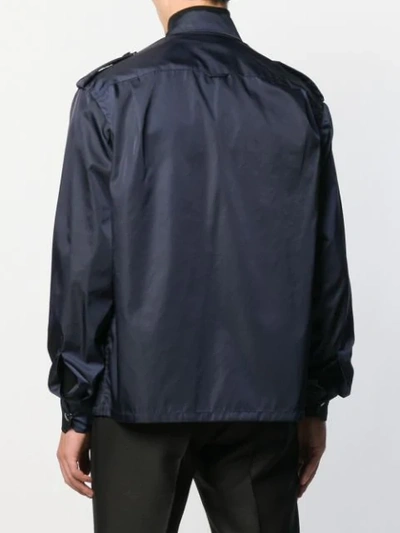 Shop Prada Flap Pocket Shirt Jacket In F0124 Navy