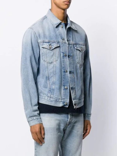 Shop Acne Studios Boxy Denim Jacket In Blue