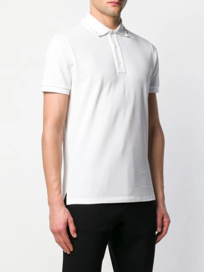 Shop Valentino Rockstud Polo Shirt In White