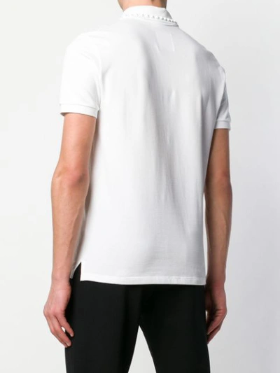 Shop Valentino Rockstud Polo Shirt In White