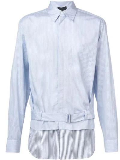 Shop 3.1 Phillip Lim / フィリップ リム 3.1 Phillip Lim Striped Double-layered Buckle Shirt - Blue