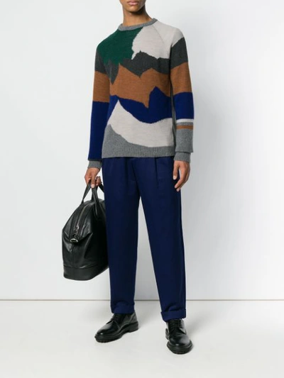 Shop Lanvin Cashmere Mixed Knit Jumper In Grey