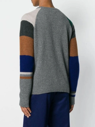 Shop Lanvin Cashmere Mixed Knit Jumper In Grey