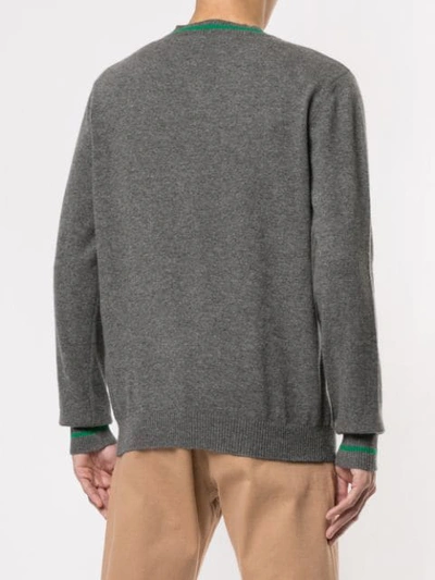 Shop N°21 Jacquard Logo Knitted Sweater In Grey