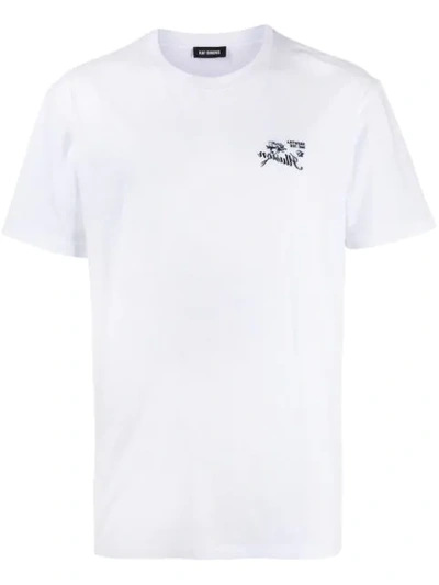 Shop Raf Simons Embroidered T-shirt In White