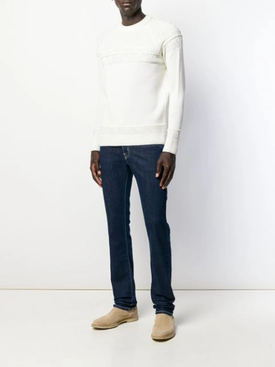 Shop Roberto Collina Textured Knit Jumper In 02 Off White