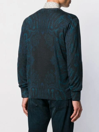 Shop Etro Faded Paisley Print Sweatshirt In Blue