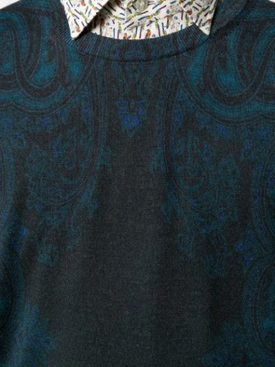 Shop Etro Faded Paisley Print Sweatshirt In Blue