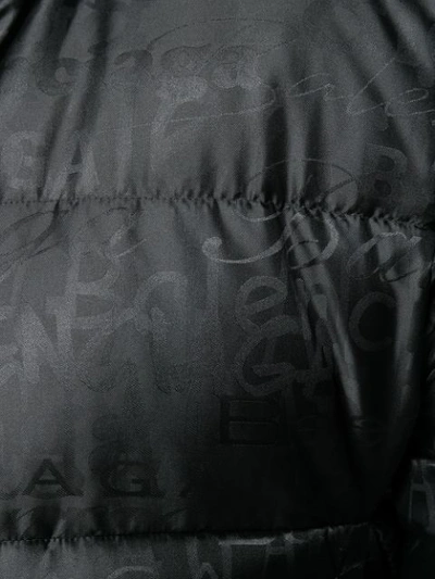 Shop Balenciaga Embroidered Logos Puffer Jacket In Black