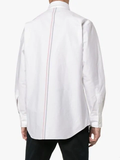 Shop Thom Browne Buttoned Collar Fitted Shirt In White