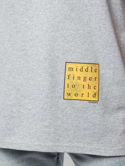 Shop Supreme Middle Finger T-shirt In Grey