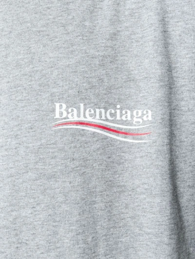 Shop Balenciaga Political Campaign T In Grey