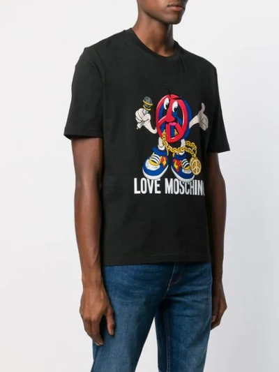 Shop Love Moschino Logo Print T-shirt In Black