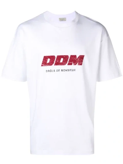 Shop Drôle De Monsieur Logo Print T In White