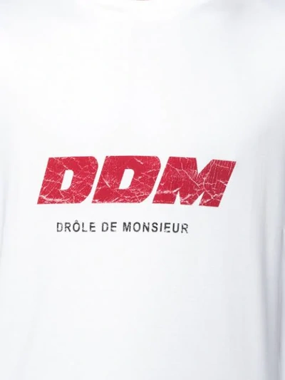 Shop Drôle De Monsieur Logo Print T In White