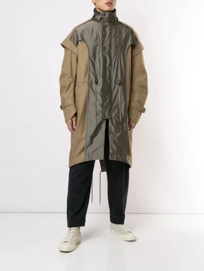 Shop Fengchen Wang Layered Two-tone Parka In Brown