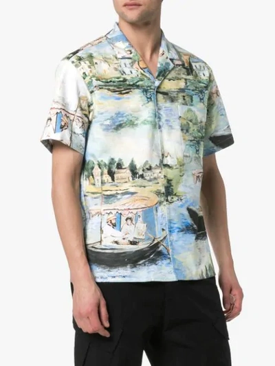 Off-white Lake-print Regular-fit Cotton Shirt In Multicolour 