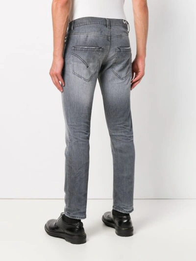 Shop Dondup Distressed Fitted Jeans - Grey