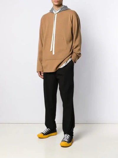 Loewe Men's Oversized Cashmere Knit Pullover Hoodie In Neutrals