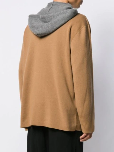 Shop Loewe Cashmere Knit Hoodie In Neutrals