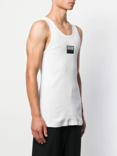 Shop Versace Jeans Couture Logo Patch Tank Top In White