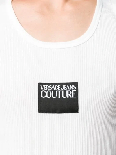 Shop Versace Jeans Couture Logo Patch Tank Top In White