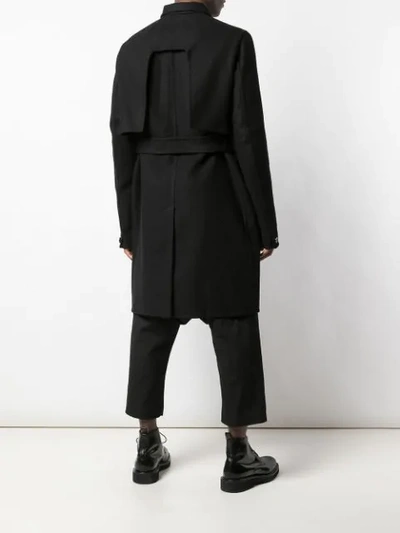 Shop Rick Owens Trench Coat In Black