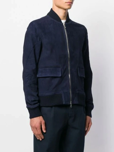 Shop Officine Generale Floyd Bomber Jacket In Blue