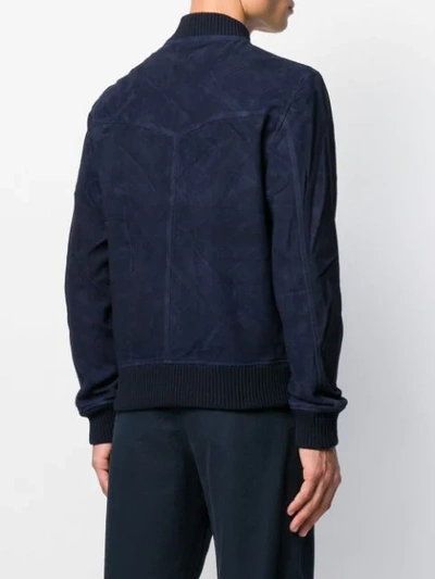 Shop Officine Generale Floyd Bomber Jacket In Blue