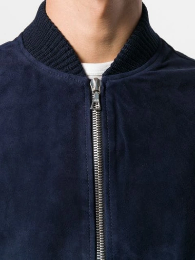 Shop Officine Generale Floyd Bomber Jacket In Blue