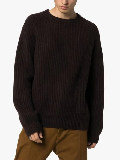 Shop Haider Ackermann Invidia Ribbed Cashmere Jumper In Brown