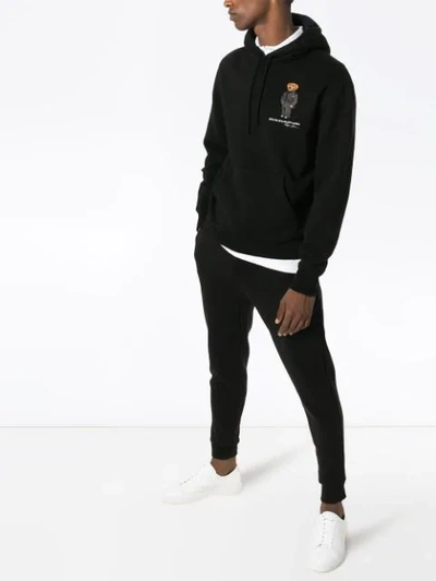 Polo Ralph Lauren Embroidered Bear Logo Hoodie In Black | ModeSens