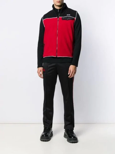 Shop Gcds Logo Embroidered Gilet In Red