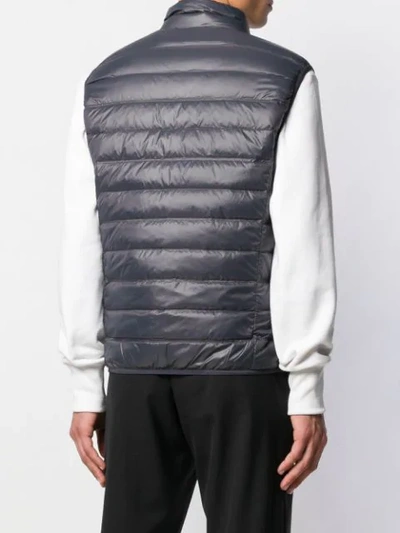Shop Ea7 Quilted Gilet In Grey