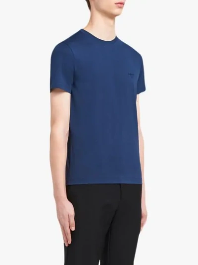 Shop Prada Chest Logo T-shirt In Blue