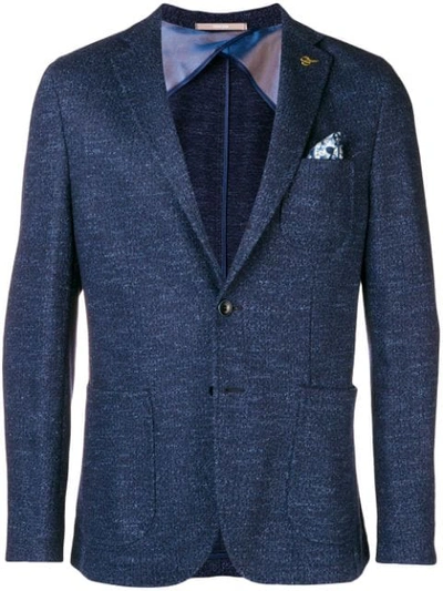 Shop Paoloni Classic Fitted Blazer - Blue