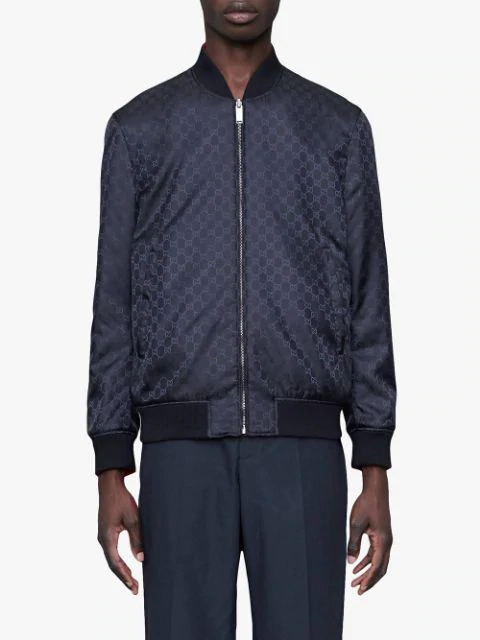 reversible gg nylon bomber jacket