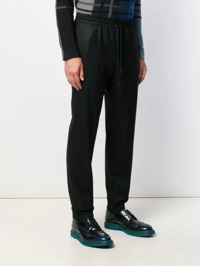 Shop Ermenegildo Zegna Tapered Track Trousers In K09 Black