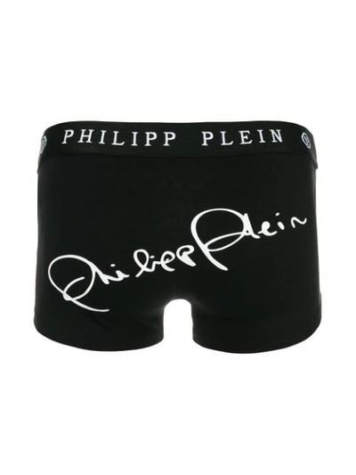 Shop Philipp Plein Logo Waistband Boxer Shorts - Black