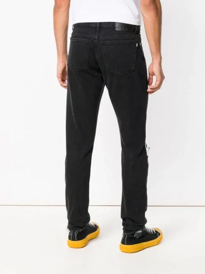 Msgm Gerippte Jeans Mit Logo In Black