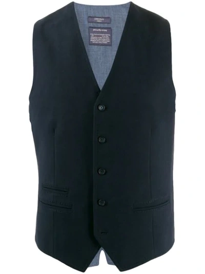 Shop Circolo 1901 Two-tone Waistcoat In Blue
