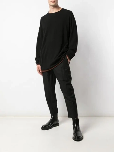 Shop Ziggy Chen Pullover Mit Streifendetail In Black