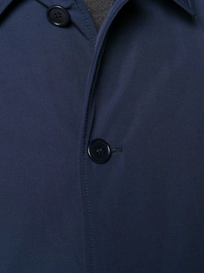 Shop Aspesi Single-breasted Coat In 50096 Blue
