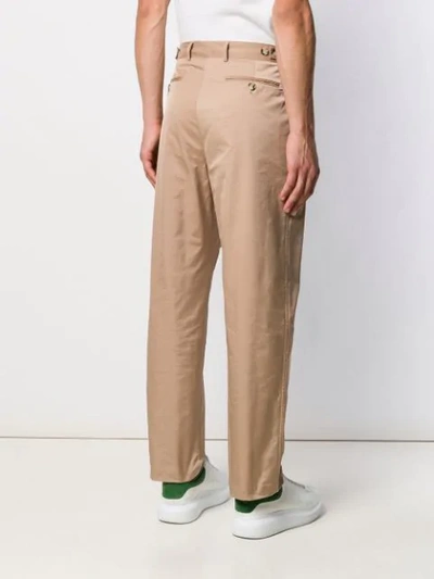 Shop Valentino Straight Let Pleated Trousers In Neutrals