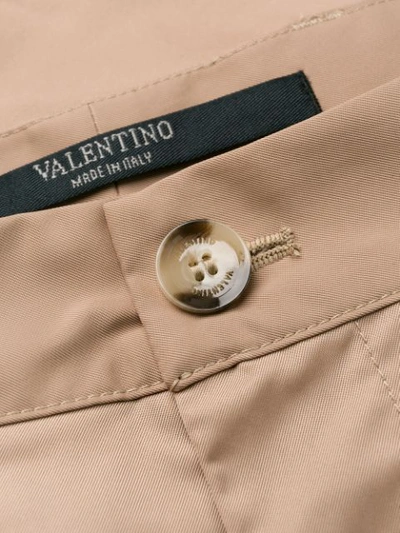 Shop Valentino Straight Let Pleated Trousers In Neutrals